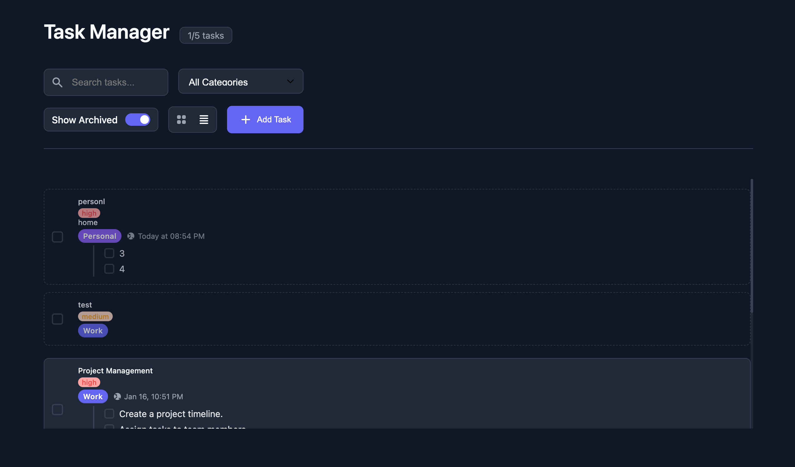 Task Scheduler new tab interface